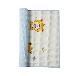 Eco friendly educational easy clean cute cartoon waterproof breathable rubber air filled rubber cot sheet