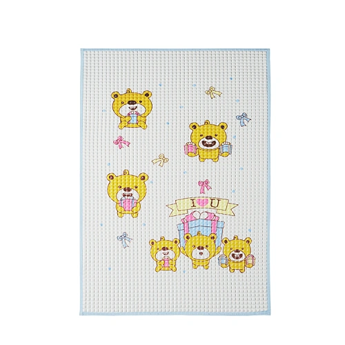 Eco friendly educational easy clean cute cartoon waterproof breathable rubber air filled rubber cot sheet
