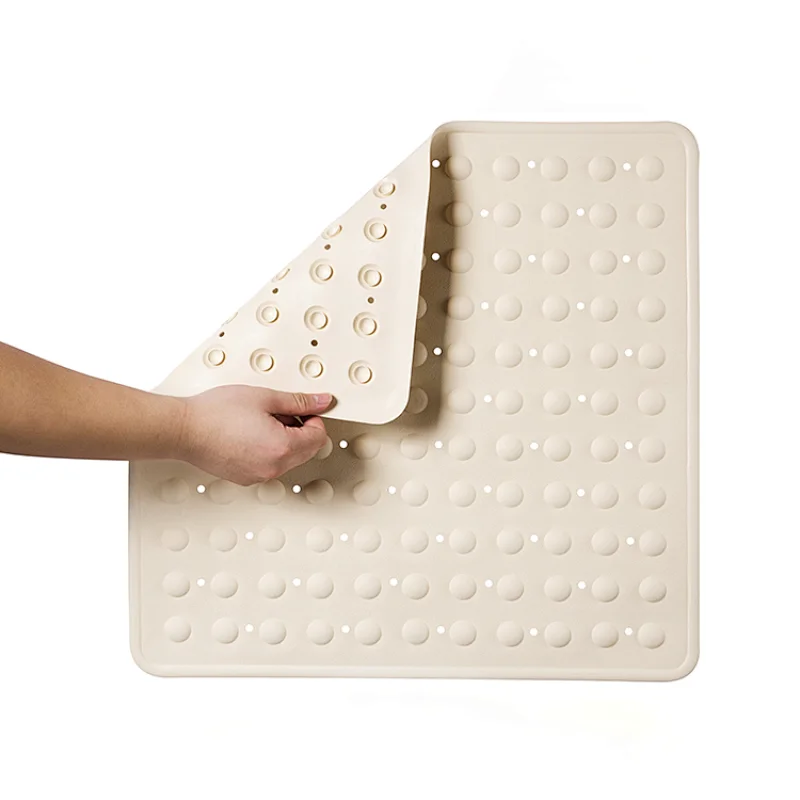 Natural rubber bathroom rubber mat for bathtub floor anti slip bath mat with suction cups