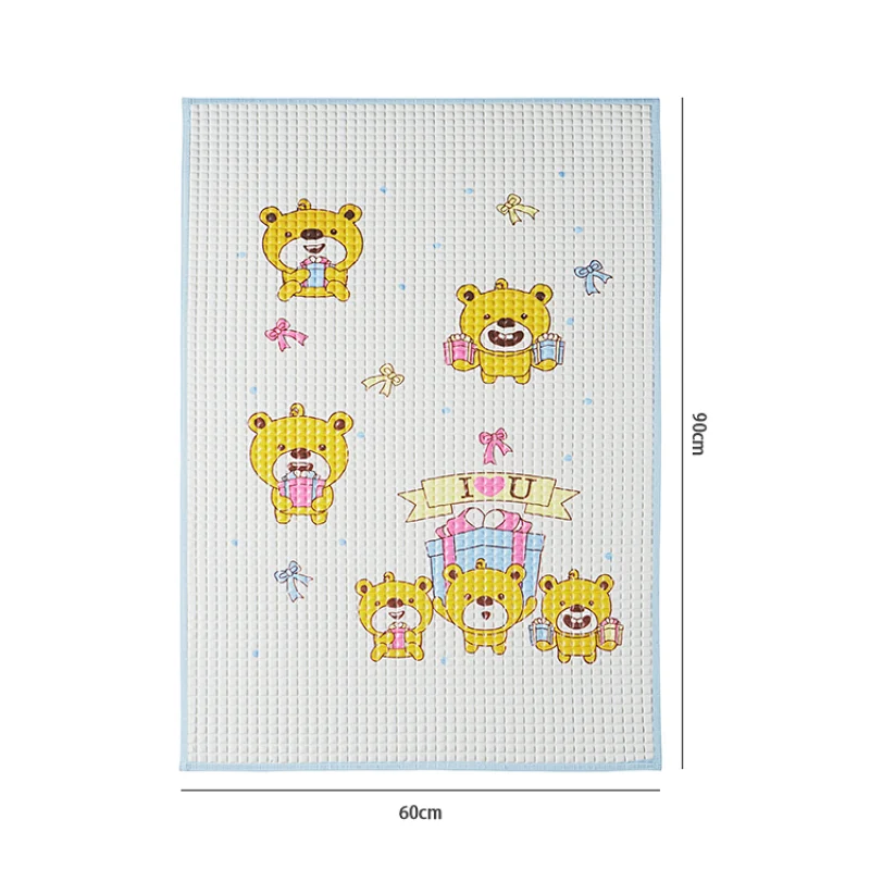 Eco friendly educational easy clean cute cartoon waterproof breathable rubber air filled rubber cot sheet