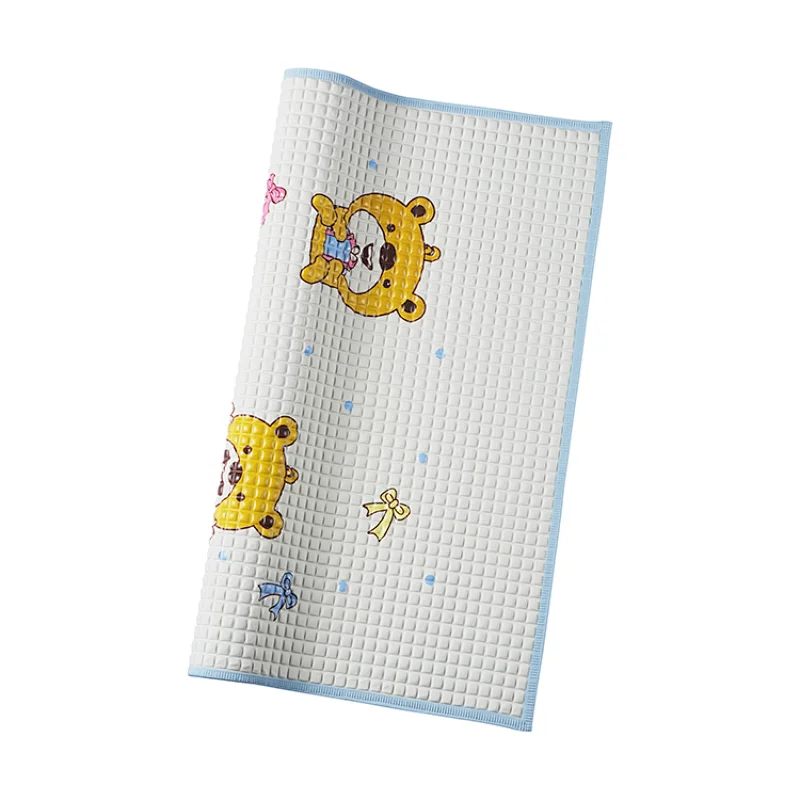 Eco friendly educational easy clean cute cartoon waterproof breathable rubber air filled rubber cot sheet