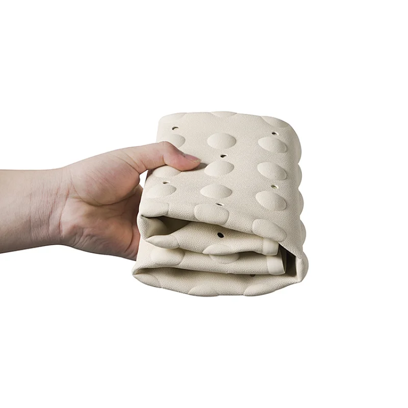 Natural rubber bathroom rubber mat for bathtub floor anti slip bath mat with suction cups