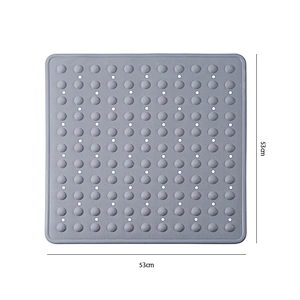 Natural rubber bathroom rubber mat for bathtub floor anti slip bath mat with suction cups