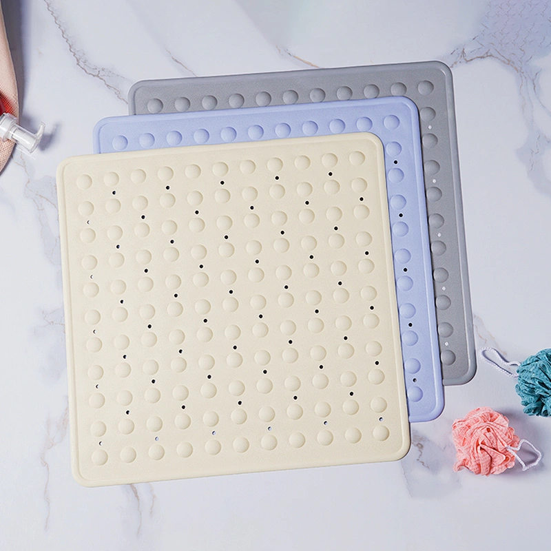 Natural rubber bathroom rubber mat for bathtub floor anti slip bath mat with suction cups
