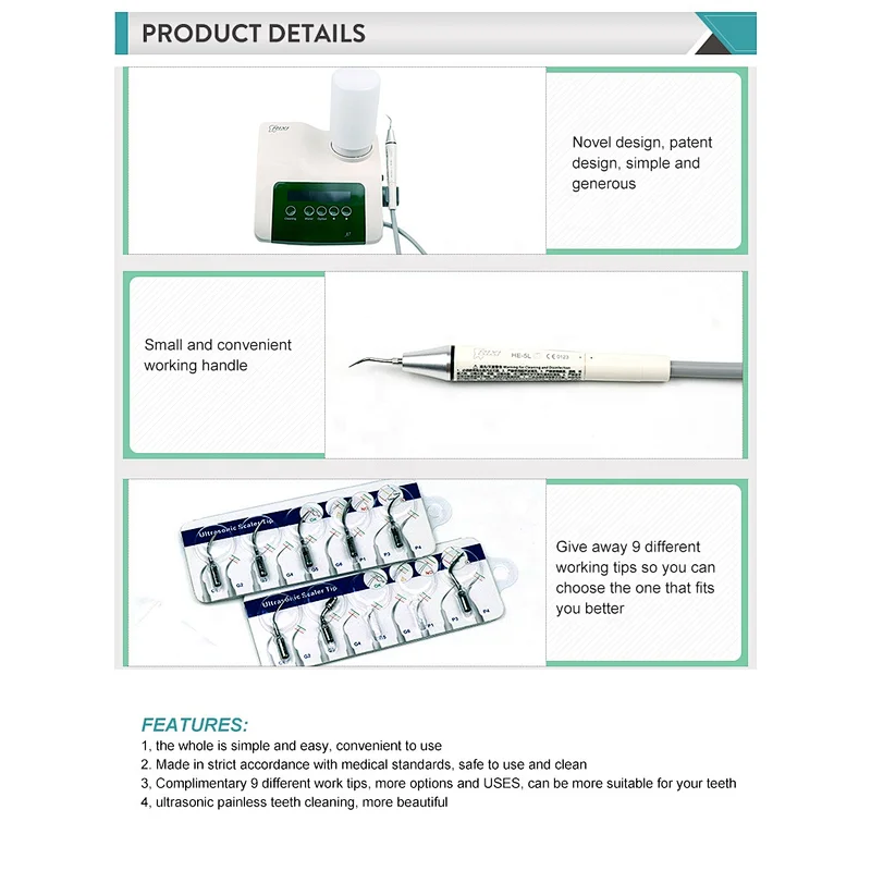A7 Dental Ultrasonic Teeth Cleaning System Scaler Machine, Dental Ultrasonic Scaler