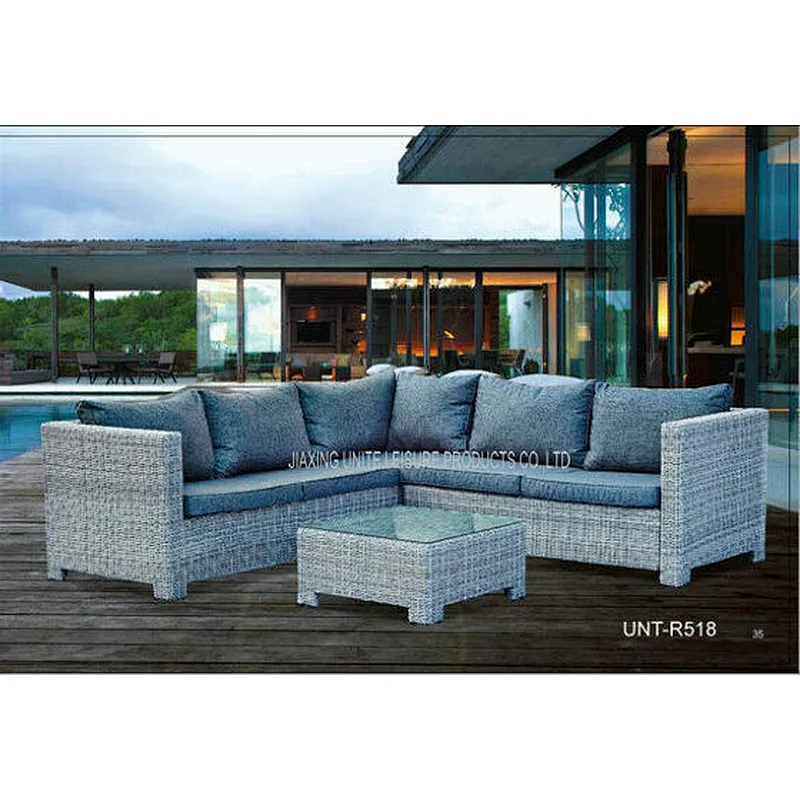 Outdoor / Indoor Weatherproof Rattan Garden Furniture , Rattan Garden Sofa Sets