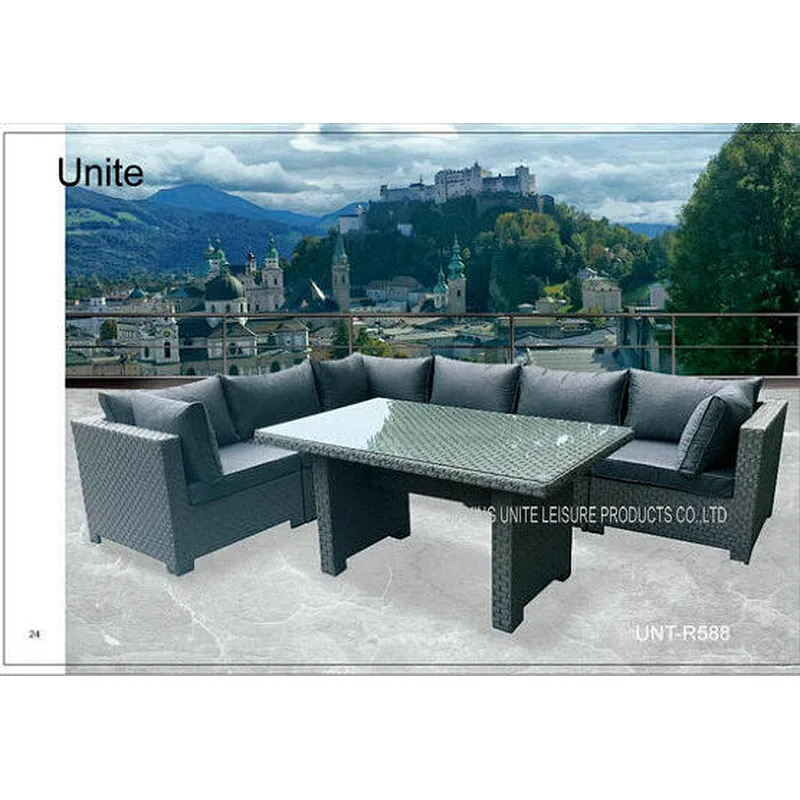 Luxury Rattan Wicker Patio Furniture Deep Seating Set With Aluminium Frame