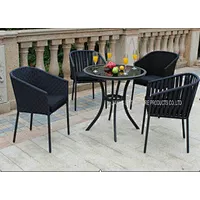 Weatherproof Garden Patio Table Set , Wicker Table And Chairs Modern Design