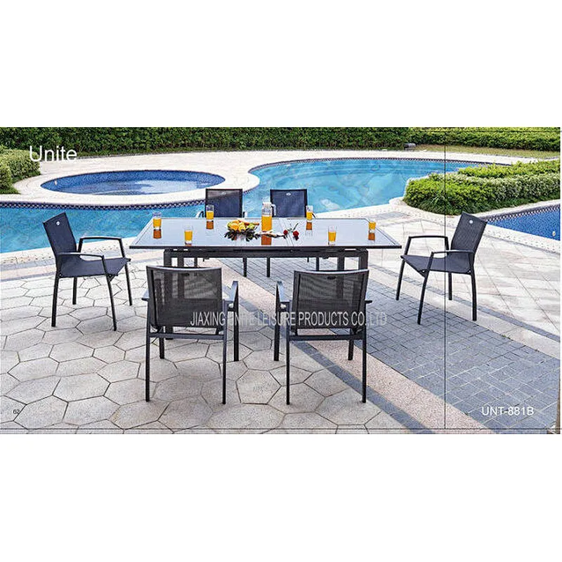 Outdoor / Indoor Patio Furniture Dining Sets , Garden Dining Table And Chairs