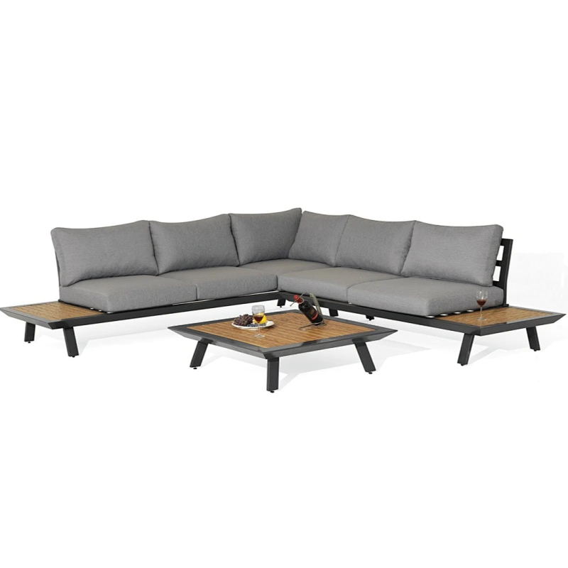 Aluminum slats corner sofa set
