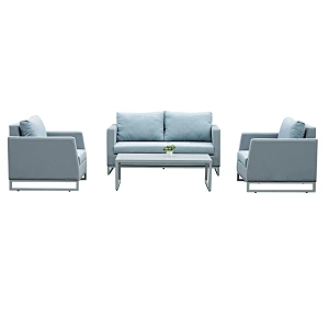 Balcony aluminum sofa set wrapped in textilene fabric