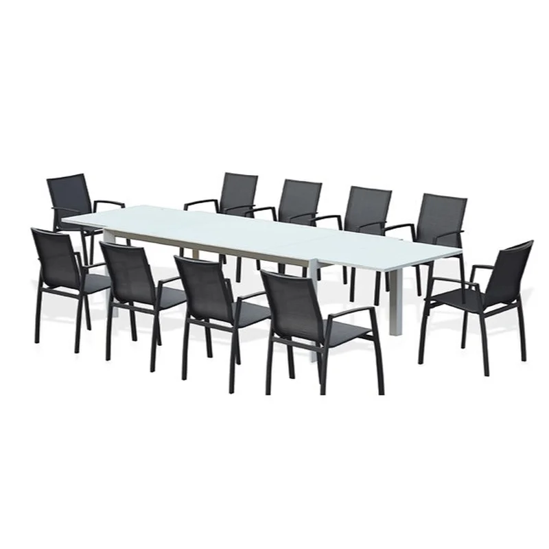 Aluminium Texilene Chair with Extension Table  Dining Seat (11Pcs)