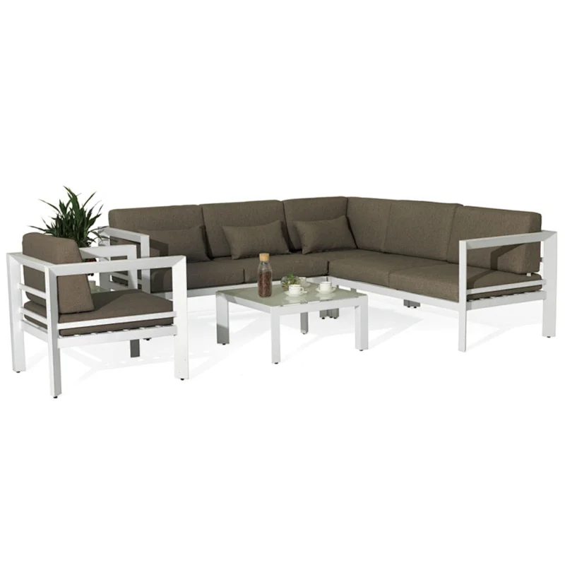 Aluminum corner sofa seat
