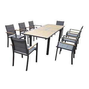 Aluminium Texilene Chair with Extension Table  Dining Seat (8Pcs)