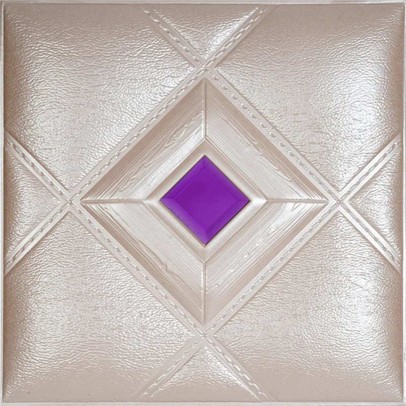 decorative embossed faux leather 3D wall tiles acoustic panels Haining