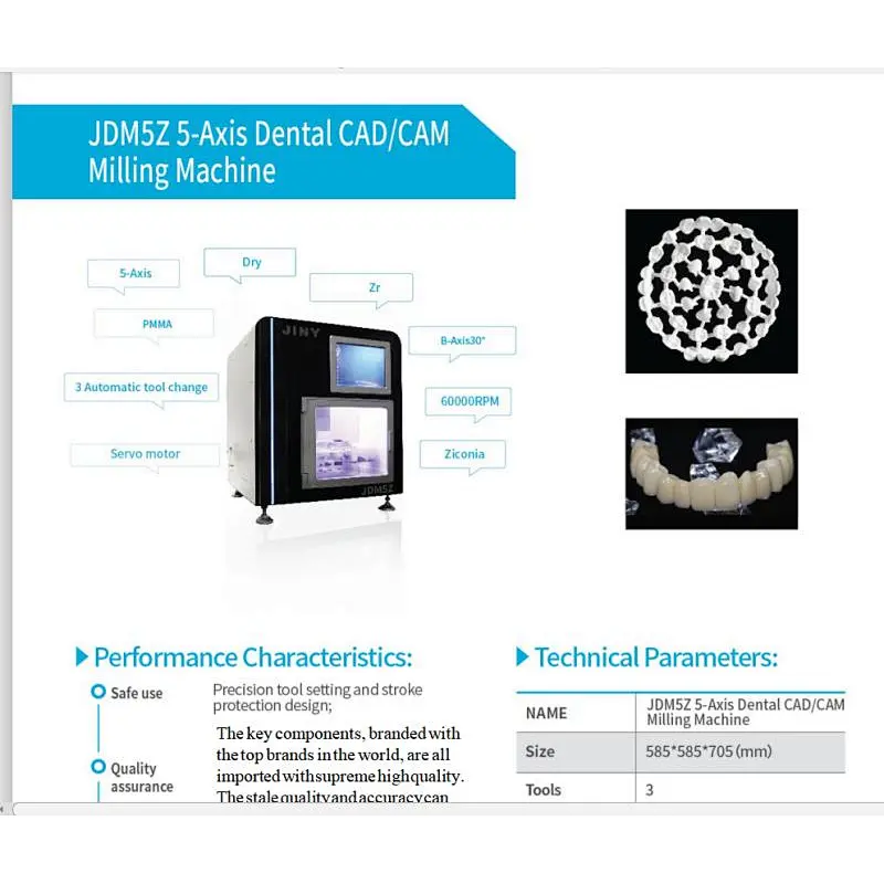 CADCAM CNC dental zirconia block 5 Axis milling machine