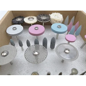 Vsmile Dental Rubber Diamond Polisher Polishing  Knits Wheel Disc Grinder A Set For Zirconia Porcelain Workpiece Dental Lab Milling Center