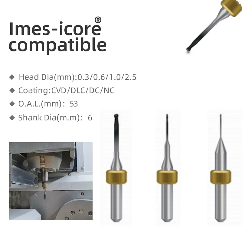 Vsmile Milling Burs Compatitable with Imes icore Zirconia/PMMA/PEEK/Wax Blank