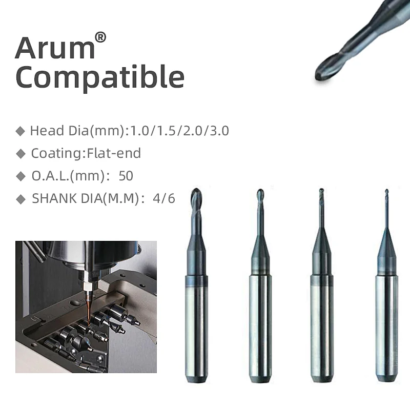 Arum compatitable PMMA/PEEK/Wax Blank milling Burs