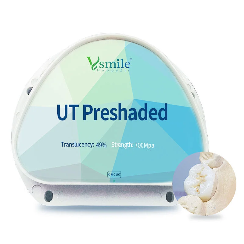 UT Preshaded 49% Translucency AG D-Shape Dental Zirconia Disc