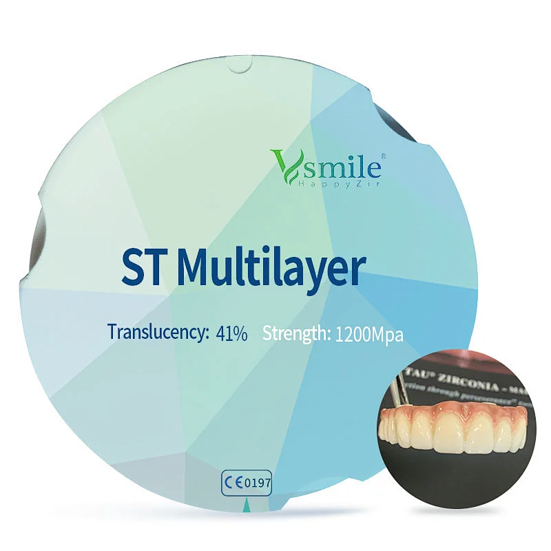 Vsmile 95mm Dental Zirconia Block ST Multilayer Super Translucency