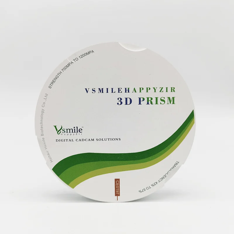 Dental 3D Prism Multilayer Zirconia Blocks UP To 57% Translucent for Zirkonzahn CADCAM System