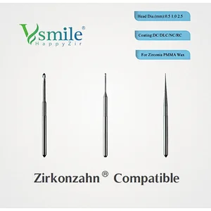 Dental Lab ZZ milling burs for zirconia Block DC DLC CVD Coating compatible Zirkonzahn CADCAM machine