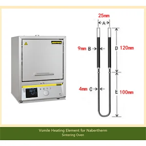 U-type Mosi2 Heating Elements 1800 degree for Zirconia sintering Funance