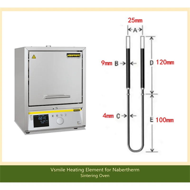 U-type Mosi2 Heating Elements 1800 degree for Zirconia sintering Funance