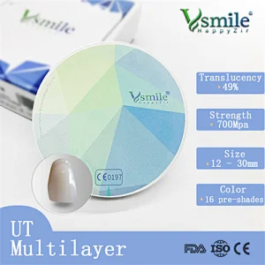 Vsmile 98mm UT Multilayer Zirconia Blocks for Open CADCAM System