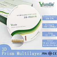Dental 3D Prism Multilayer Zirconia Blocks UP To 57% Translucent for Zirkonzahn CADCAM System
