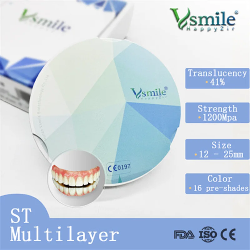 Vsmile 95mm Dental Zirconia Block ST Multilayer Super Translucency