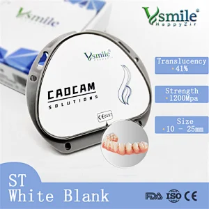 Vsmile ST white zirconia 71mm with Strength 1200Mpa suitable for Amann Girrbach cadcam system