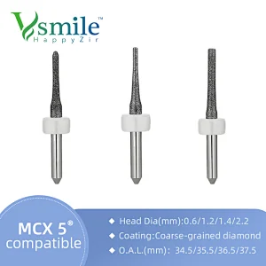 Vsmile Sirona MCX5 millling burs for lithium disilicate