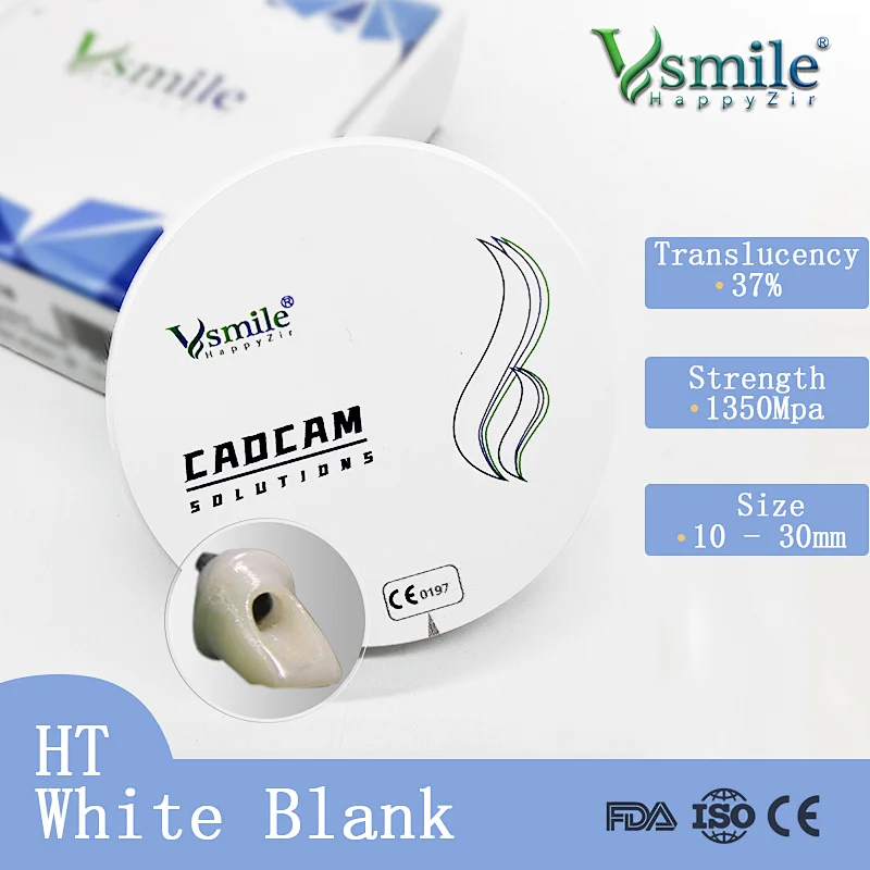 Vsmile 98mm HT White Block Dental Zirconia Block