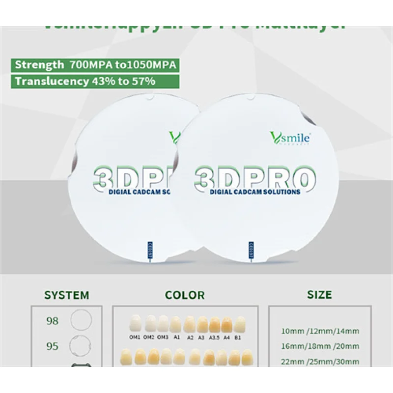 Vsmile 95mm Dental Zirconia Block 3D Pro Multilayer