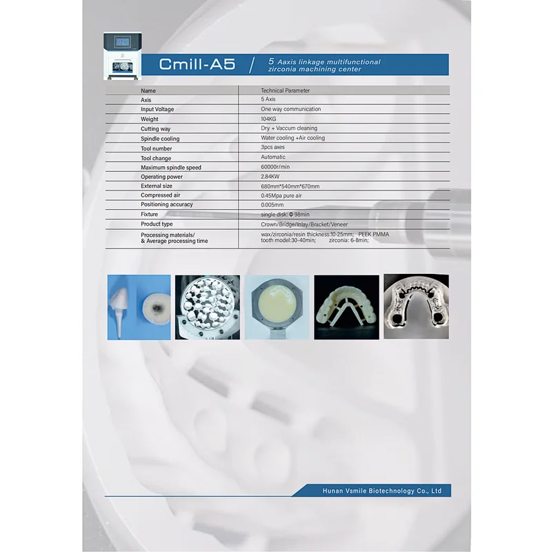 dental CAD/CAM milling machine CADCAM CNC dental Zirconia/PMMA block 5 Axis milling machine