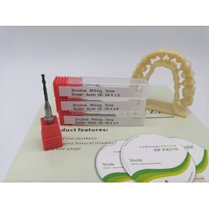 Dental tools Arum Zirconia milling burs D4mm D6mm for milling Zirconia block DC DLC CVD Coating compatible Arum CADCAD System