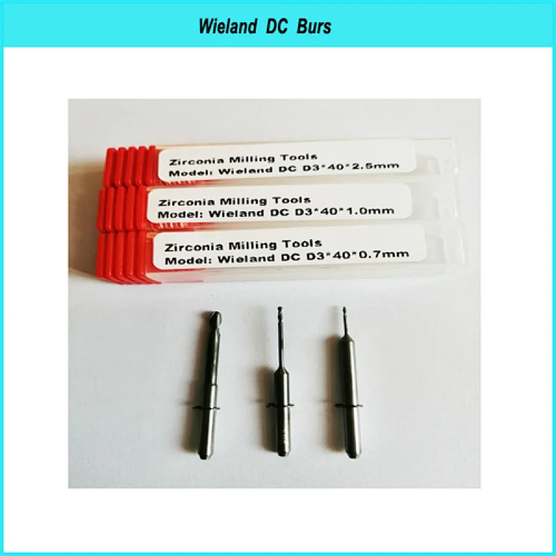 Wieland Dental Zirconia milling burs 40mm 35mm  Lenght DC DLC CVD Coating with wieland CADCAM System