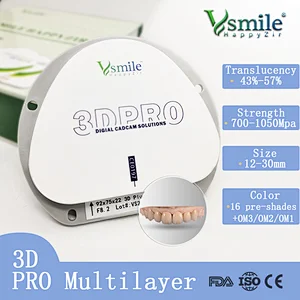 3D Pro Multilayer Zirconia Disc Compatiable with Amann Girrbach CADCAM Milling System