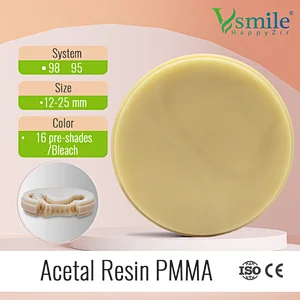 Vsmile 98mm Dental Acetal/Flexible/Elastic PMMA blank for temporary denture