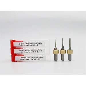 Imes Icore milling burs for dental lab use to mill Lithium Disilicate