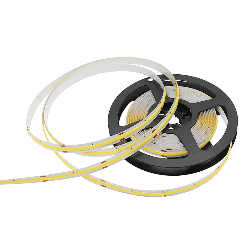 High Brightness Natural White 12V 24V Dimmable LED COB Flexible Strip Light Ribbon for Bedroom Kitchen Home Decoration