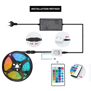 LED Light Strip RGB Factory Outlet SMD 5050 Colorful Decoration IP65 12V Max Waterproof Luminous White Body Lamp Copper Power