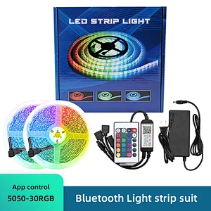 30 Led/M 5050RGB USB BT APP Controller Music Flexible 12V Atmosphere Led Strip Light With 24Key Remote