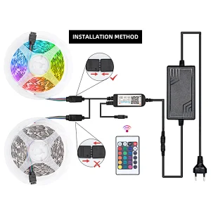 Decoration Smart LED Music Strip Light Set 5050RGB Wardrobe TV Background Bluetooth 12V Colorful Flexible LED Strip Light