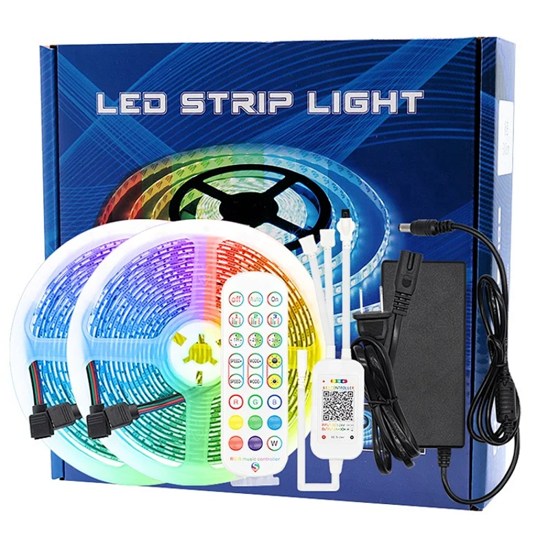 DC 12V 5050RGB 18Led/m Colorful Soft Light Strip BT Music Controller For Living Room Atmosphere Led Strip Light