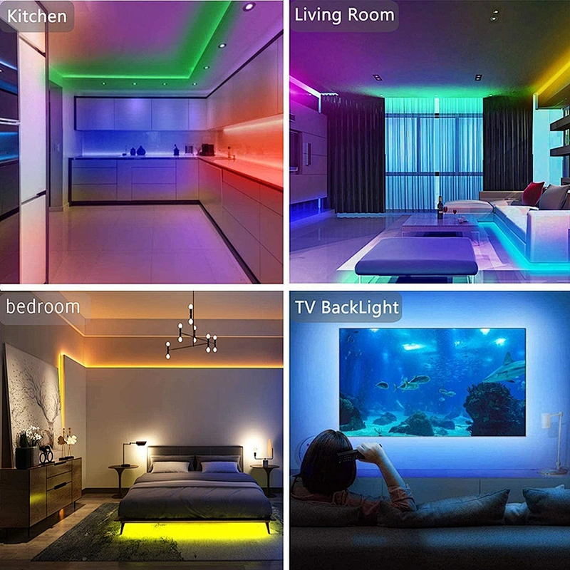 2835 RGB Colorful LED Light Strip IR 24 key Remote Controller 12V Low Voltage Waterproof Soft Light Strip