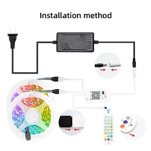 2021 Smart WiFi Voice Controller APP Flexible SMD 5050RGB Colorful Led Strip Light