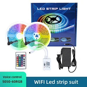 12V 60LEDs/m Remote Control SMD 5050RGB Digital Smart Remote Control Wifi Voice Waterpoof RGB Flexible Led Strip Lights